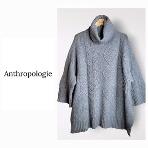 Anthropologie Michael Stars Gray Cable Knit Sweater